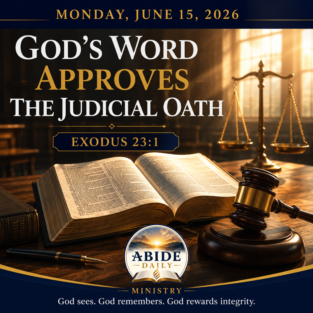 God's Word Approves the Judicial Oath — Monday, June 15