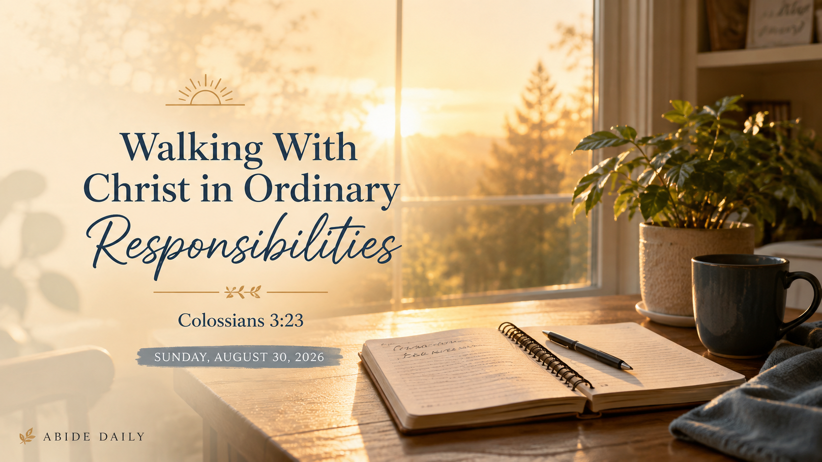 Walking With Christ in Ordinary Responsibilities
