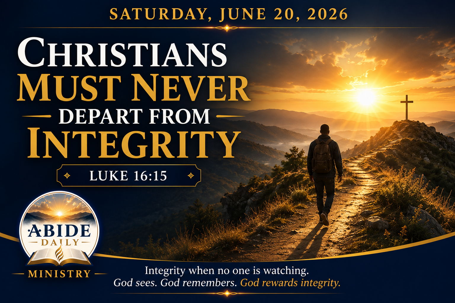 Christians Must Never Depart From Integrity — Sabbath, June 20